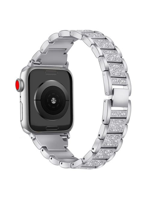 For Apple Watch 10 46mm / Ultra 2 / Ultra 49mm / 9 8 7 45mm / SE (2023) SE (2022) SE 6 5 4 44mm / 3 2 1 42mm S Pattern Metal Strap - Silver