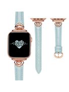 For Apple Watch 10 46mm / Ultra 2 / Ultra 49mm / 9 8 7 45mm / SE (2023) SE (2022) SE 6 5 4 44mm / 3 2 1 42mm Sheepskin Adjustable Watch Strap - Blue