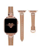 For Apple Watch 10 46mm / Ultra 2 / Ultra 49mm / 9 8 7 45mm / SE (2023) SE (2022) SE 6 5 4 44mm / 3 2 1 42mm Sheepskin Adjustable Watch Strap - Light Brown