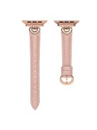 For Apple Watch 10 46mm / Ultra 2 / Ultra 49mm / 9 8 7 45mm / SE (2023) SE (2022) SE 6 5 4 44mm / 3 2 1 42mm Sheepskin Adjustable Watch Strap - Pink