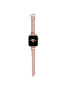 For Apple Watch 10 46mm / Ultra 2 / Ultra 49mm / 9 8 7 45mm / SE (2023) SE (2022) SE 6 5 4 44mm / 3 2 1 42mm Sheepskin Adjustable Watch Strap - Pink