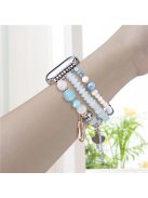 For Apple Watch 10 46mm / Ultra 2 / Ultra 49mm / 9 8 7 45mm / SE (2023) SE (2022) SE 6 5 4 44mm / 3 2 1 42mm Shell Beads Bands Three Rows - Baby Blue