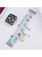 For Apple Watch 10 46mm / Ultra 2 / Ultra 49mm / 9 8 7 45mm / SE (2023) SE (2022) SE 6 5 4 44mm / 3 2 1 42mm Shell Beads Bands Three Rows - Baby Blue