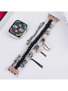 For Apple Watch 10 46mm / Ultra 2 / Ultra 49mm / 9 8 7 45mm / SE (2023) SE (2022) SE 6 5 4 44mm / 3 2 1 42mm Shell Beads Bands Three Rows - Black