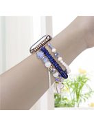 For Apple Watch 10 46mm / Ultra 2 / Ultra 49mm / 9 8 7 45mm / SE (2023) SE (2022) SE 6 5 4 44mm / 3 2 1 42mm Shell Beads Bands Three Rows - Blue