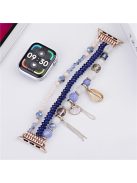 For Apple Watch 10 46mm / Ultra 2 / Ultra 49mm / 9 8 7 45mm / SE (2023) SE (2022) SE 6 5 4 44mm / 3 2 1 42mm Shell Beads Bands Three Rows - Blue