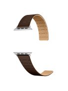 For Apple Watch 10 46mm / Ultra 2 / Ultra 49mm / 9 8 7 45mm / SE (2023) SE (2022) SE 6 5 4 44mm / 3 2 1 42mm Silicone Magnetic Band Strap - Dark Brown / Light Brown