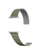 For Apple Watch 10 46mm / Ultra 2 / Ultra 49mm / 9 8 7 45mm / SE (2023) SE (2022) SE 6 5 4 44mm / 3 2 1 42mm Silicone Magnetic Band Strap - Green / Grey