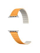 For Apple Watch 10 46mm / Ultra 2 / Ultra 49mm / 9 8 7 45mm / SE (2023) SE (2022) SE 6 5 4 44mm / 3 2 1 42mm Silicone Magnetic Band Strap - Orange / Starlight