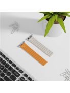 For Apple Watch 10 46mm / Ultra 2 / Ultra 49mm / 9 8 7 45mm / SE (2023) SE (2022) SE 6 5 4 44mm / 3 2 1 42mm Silicone Magnetic Band Strap - Orange / Starlight