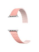 For Apple Watch 10 46mm / Ultra 2 / Ultra 49mm / 9 8 7 45mm / SE (2023) SE (2022) SE 6 5 4 44mm / 3 2 1 42mm Silicone Magnetic Band Strap - Pink / Light Pink