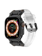 For Apple Watch 10 46mm / Ultra 2 / Ultra 49mm / 9 8 7 45mm / SE (2023) SE (2022) SE 6 5 4 44mm / 3 2 1 42mm Silicone Strap - Black / Transparent