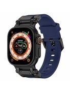 For Apple Watch 10 46mm / Ultra 2 / Ultra 49mm / 9 8 7 45mm / SE (2023) SE (2022) SE 6 5 4 44mm / 3 2 1 42mm Silicone Strap - Black+Blue