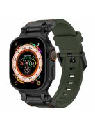 For Apple Watch 10 46mm / Ultra 2 / Ultra 49mm / 9 8 7 45mm / SE (2023) SE (2022) SE 6 5 4 44mm / 3 2 1 42mm Silicone Strap - Black+Green