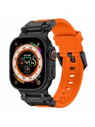 For Apple Watch 10 46mm / Ultra 2 / Ultra 49mm / 9 8 7 45mm / SE (2023) SE (2022) SE 6 5 4 44mm / 3 2 1 42mm Silicone Strap - Black+Orange