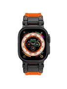 For Apple Watch 10 46mm / Ultra 2 / Ultra 49mm / 9 8 7 45mm / SE (2023) SE (2022) SE 6 5 4 44mm / 3 2 1 42mm Silicone Strap - Black+Orange