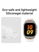 For Apple Watch 10 46mm / Ultra 2 / Ultra 49mm / 9 8 7 45mm / SE (2023) SE (2022) SE 6 5 4 44mm / 3 2 1 42mm Silicone Strap - Black+Transparent