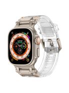 For Apple Watch 10 46mm / Ultra 2 / Ultra 49mm / 9 8 7 45mm / SE (2023) SE (2022) SE 6 5 4 44mm / 3 2 1 42mm Silicone Strap - Titanium / Transparent