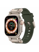 For Apple Watch 10 46mm / Ultra 2 / Ultra 49mm / 9 8 7 45mm / SE (2023) SE (2022) SE 6 5 4 44mm / 3 2 1 42mm Silicone Strap - Titanium+Green