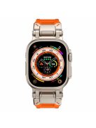 For Apple Watch 10 46mm / Ultra 2 / Ultra 49mm / 9 8 7 45mm / SE (2023) SE (2022) SE 6 5 4 44mm / 3 2 1 42mm Silicone Strap - Titanium+Orange