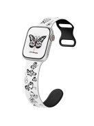 For Apple Watch 10 46mm / Ultra 2 / Ultra 49mm / 9 8 7 45mm / SE (2023) SE (2022) SE 6 5 4 44mm / 3 2 1 42mm Silicone Strap - White+Black