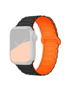 For Apple Watch 10 46mm / Ultra 2 / Ultra 49mm / 9 8 7 45mm / SE (2023) SE (2022) SE 6 5 4 44mm / 3 2 1 42mm Silicone Strap Magnetic - Black / Orange