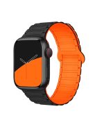 For Apple Watch 10 46mm / Ultra 2 / Ultra 49mm / 9 8 7 45mm / SE (2023) SE (2022) SE 6 5 4 44mm / 3 2 1 42mm Silicone Strap Magnetic - Black / Orange