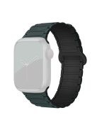 For Apple Watch 10 46mm / Ultra 2 / Ultra 49mm / 9 8 7 45mm / SE (2023) SE (2022) SE 6 5 4 44mm / 3 2 1 42mm Silicone Strap Magnetic - Blackish Green / Black