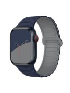 For Apple Watch 10 46mm / Ultra 2 / Ultra 49mm / 9 8 7 45mm / SE (2023) SE (2022) SE 6 5 4 44mm / 3 2 1 42mm Silicone Strap Magnetic - Indigo Blue / Grey