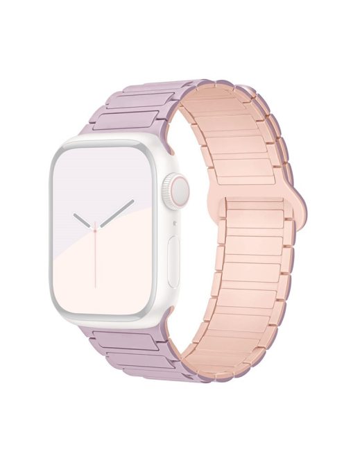 For Apple Watch 10 46mm / Ultra 2 / Ultra 49mm / 9 8 7 45mm / SE (2023) SE (2022) SE 6 5 4 44mm / 3 2 1 42mm Silicone Strap Magnetic - Light Purple / Pink