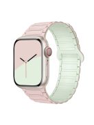 For Apple Watch 10 46mm / Ultra 2 / Ultra 49mm / 9 8 7 45mm / SE (2023) SE (2022) SE 6 5 4 44mm / 3 2 1 42mm Silicone Strap Magnetic - Oxford Pink / Soft Mint