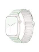 For Apple Watch 10 46mm / Ultra 2 / Ultra 49mm / 9 8 7 45mm / SE (2023) SE (2022) SE 6 5 4 44mm / 3 2 1 42mm Silicone Strap Magnetic - Soft Mint / Official White