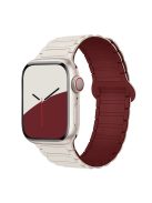 For Apple Watch 10 46mm / Ultra 2 / Ultra 49mm / 9 8 7 45mm / SE (2023) SE (2022) SE 6 5 4 44mm / 3 2 1 42mm Silicone Strap Magnetic - Starlight / Wine Red