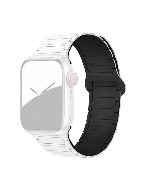 For Apple Watch 10 46mm / Ultra 2 / Ultra 49mm / 9 8 7 45mm / SE (2023) SE (2022) SE 6 5 4 44mm / 3 2 1 42mm Silicone Strap Magnetic - White / Black