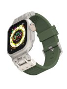 For Apple Watch 10 46mm / Ultra 2 / Ultra 49mm / 9 8 7 45mm / SE (2023) SE (2022) SE 6 5 4 44mm / 3 2 1 42mm Silicone Strap Striped Watch Band - Army Green