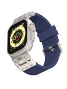 For Apple Watch 10 46mm / Ultra 2 / Ultra 49mm / 9 8 7 45mm / SE (2023) SE (2022) SE 6 5 4 44mm / 3 2 1 42mm Silicone Strap Striped Watch Band - Blue