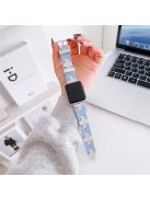 For Apple Watch 10 46mm / Ultra 2 / Ultra 49mm / 9 8 7 45mm / SE (2023) SE (2022) SE 6 5 4 44mm / 3 2 1 42mm Silicone Watch Band - Baby Blue / White