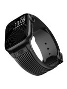 For Apple Watch 10 46mm / Ultra 2 / Ultra 49mm / 9 8 7 45mm / SE (2023) SE (2022) SE 6 5 4 44mm / 3 2 1 42mm Silicone Watch Band - Black Buckle / Black Strap