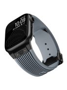 For Apple Watch 10 46mm / Ultra 2 / Ultra 49mm / 9 8 7 45mm / SE (2023) SE (2022) SE 6 5 4 44mm / 3 2 1 42mm Silicone Watch Band - Black Buckle / Grey Strap