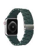 For Apple Watch 10 46mm / Ultra 2 / Ultra 49mm / 9 8 7 45mm / SE (2023) SE (2022) SE 6 5 4 44mm / 3 2 1 42mm Silicone Watch Band - Dark Green