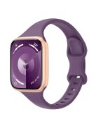 For Apple Watch 10 46mm / Ultra 2 / Ultra 49mm / 9 8 7 45mm / SE (2023) SE (2022) SE 6 5 4 44mm / 3 2 1 42mm Silicone Watch Band - Dark Purple