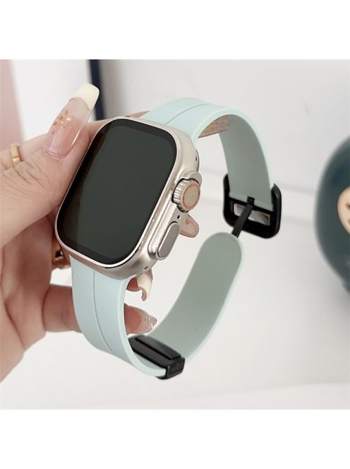 For Apple Watch 10 46mm / Ultra 2 / Ultra 49mm / 9 8 7 45mm / SE (2023) SE (2022) SE 6 5 4 44mm / 3 2 1 42mm Silicone Watch Band - Gem Green