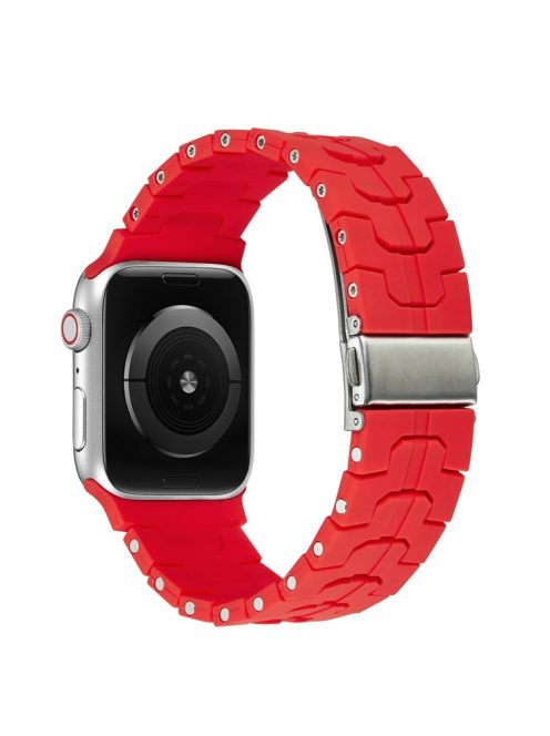 For Apple Watch 10 46mm / Ultra 2 / Ultra 49mm / 9 8 7 45mm / SE (2023) SE (2022) SE 6 5 4 44mm / 3 2 1 42mm Silicone Watch Band - Red