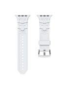 For Apple Watch 10 46mm / Ultra 2 / Ultra 49mm / 9 8 7 45mm / SE (2023) SE (2022) SE 6 5 4 44mm / 3 2 1 42mm Silicone Watch Band - White