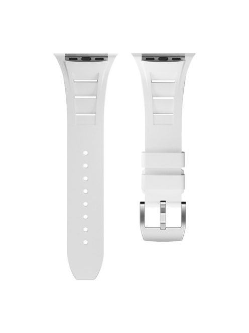 For Apple Watch 10 46mm / Ultra 2 / Ultra 49mm / 9 8 7 45mm / SE (2023) SE (2022) SE 6 5 4 44mm / 3 2 1 42mm Silicone Watch Band - White