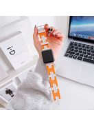 For Apple Watch 10 46mm / Ultra 2 / Ultra 49mm / 9 8 7 45mm / SE (2023) SE (2022) SE 6 5 4 44mm / 3 2 1 42mm Silicone Watch Band - White / Orange