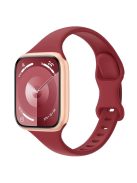 For Apple Watch 10 46mm / Ultra 2 / Ultra 49mm / 9 8 7 45mm / SE (2023) SE (2022) SE 6 5 4 44mm / 3 2 1 42mm Silicone Watch Band - Wine Red