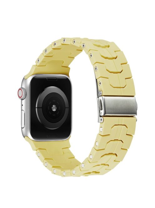 For Apple Watch 10 46mm / Ultra 2 / Ultra 49mm / 9 8 7 45mm / SE (2023) SE (2022) SE 6 5 4 44mm / 3 2 1 42mm Silicone Watch Band - Yellow