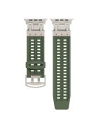 For Apple Watch 10 46mm / Ultra 2 / Ultra 49mm / 9 8 7 45mm / SE (2023) SE (2022) SE 6 5 4 44mm / 3 2 1 42mm Silicone Watch Band Dual Claw - Army Green