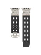 For Apple Watch 10 46mm / Ultra 2 / Ultra 49mm / 9 8 7 45mm / SE (2023) SE (2022) SE 6 5 4 44mm / 3 2 1 42mm Silicone Watch Band Dual Claw - Black